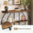 41.3" Industrial Console Table, 3-Tier Entryway Table with Arched Metal Frame, Rustic Brown Narrow Sofa Accent Table with Storage for Living Room, Hallway