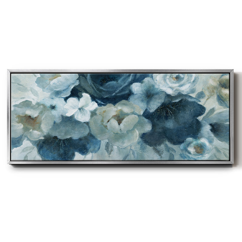 Blue on Blue- Framed Canvas, 20" H x 50" W