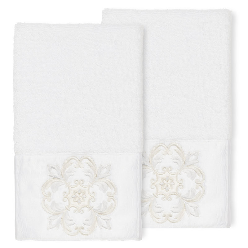 ALYSSA Turkish Cotton Hand Towel, White