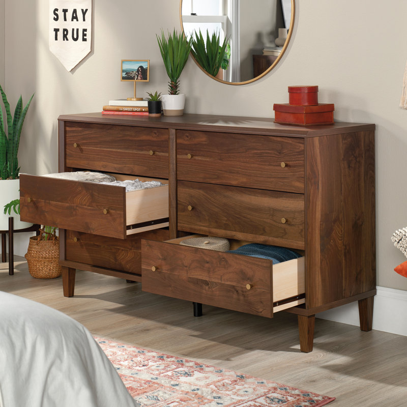Commode double 6 tiroirs l 59,05 po Harry Willow Place, Grand noyer