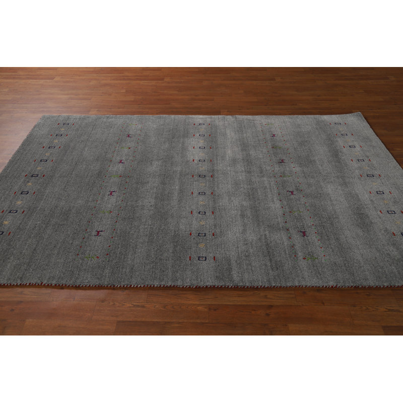 Tapis tribal gris Gabbeh 5 x 8 po