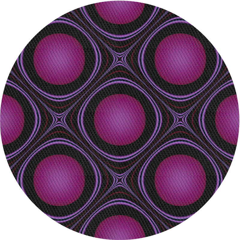 Tapis de zone rose à motif, Rond 4 pi
