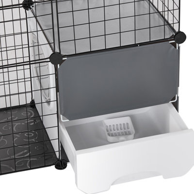 Grande cage à chat à 4 niveaux 41 x 14 x 55 po en métal avec hamac