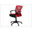 Chaise de bureau ergonomique en filet rouge avec hauteur réglable, pivotant et accoudoirs pour les espaces de travail modernes