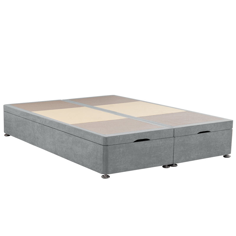 Kalsum Bed, Casino SIlver, Front Open Ottoman Base, Double (4'6)
