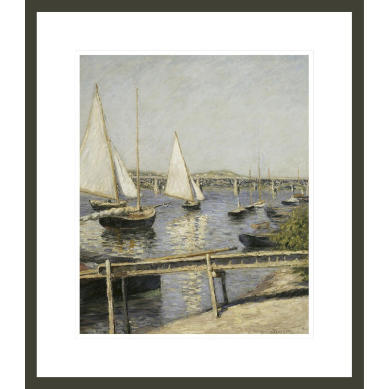 Voiliers à Argenteuil par Gustave Caillebotte - Estampe numérique encadrée, H 20,39 po x l 17,75 po