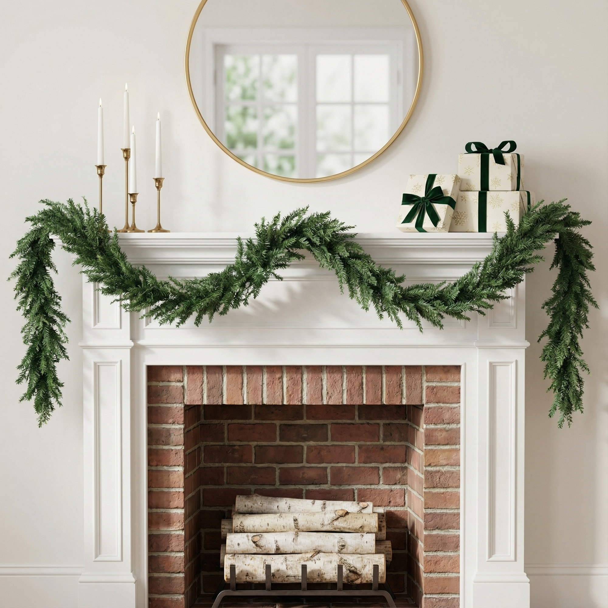 Balsam Pine Artificial Christmas Garland Unlit, 100' L x 14" W, Green