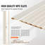 Panneaux de lattes en bois 8 pièces 96 x 6 pouces pour mur moderne blanc mat