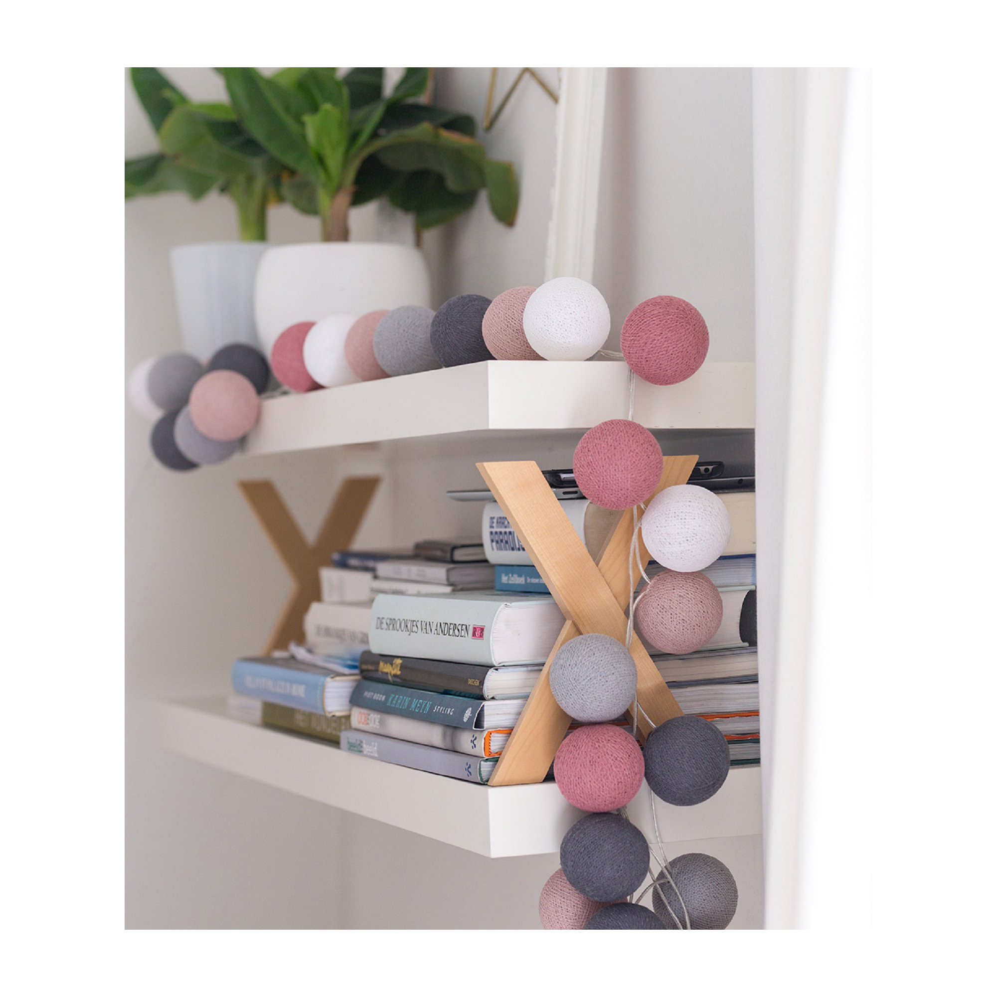219'' Globe String Lights, Pink/Mint/White
