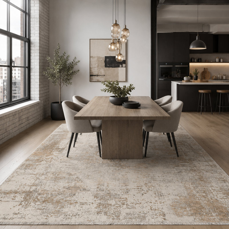 Geometric Cotton and Chenille Flatweave Area Rug, 200 cm round