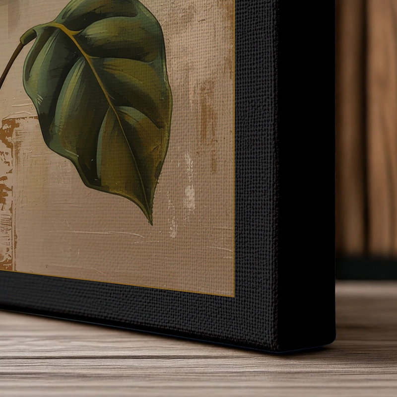Hibiscus Study Botanical - Wrapped Canvas, 36x24 - 91.4 x 61.0 cm, Black Border