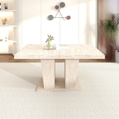 Rectangular Table, Extendable Dining Table for Home