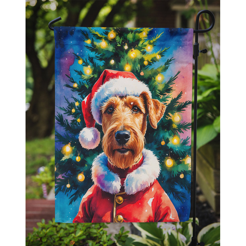 Doberman Pinscher Christmas Garden Flag, Airedale Terrier