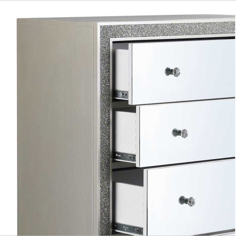 Commode à finition miroir et champagne Sliverfluff