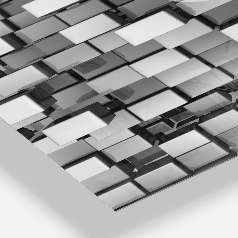 Cubes noirs et gris - horloge abstraite en métal, H 32 po x l 24 po x P 1 po