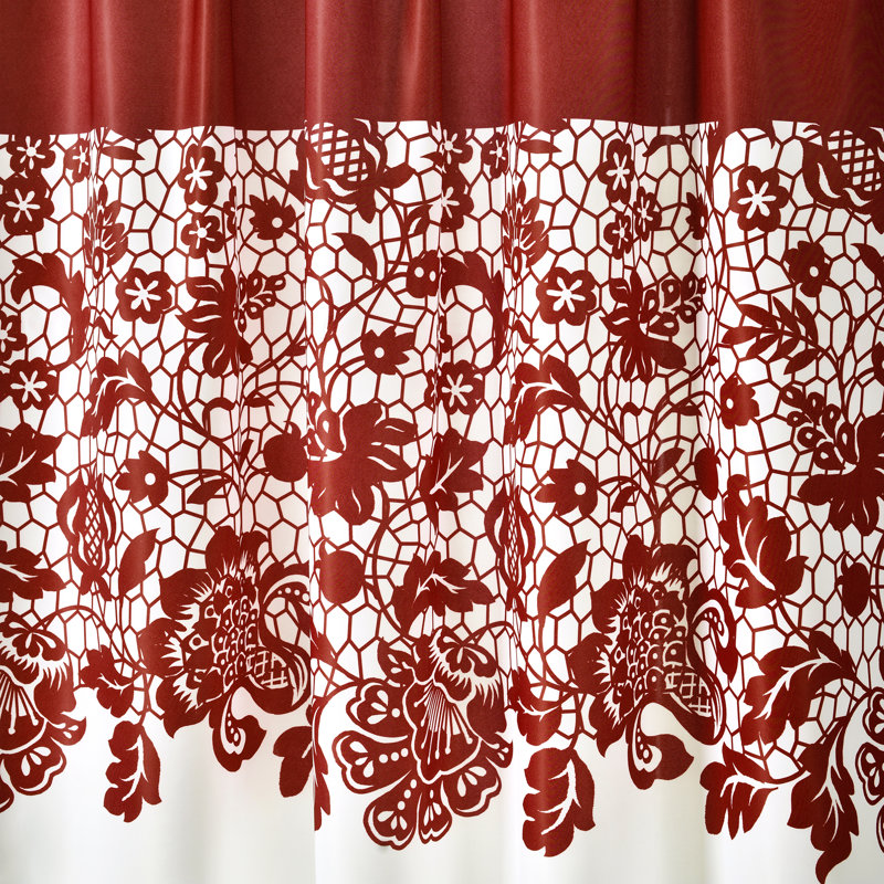 Estate Garden Print Room Darkening Curtain Pair, Red, 52" x 84"