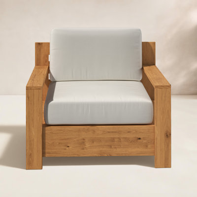 Chaise en teck Miguelina avec coussins Sunbrella
