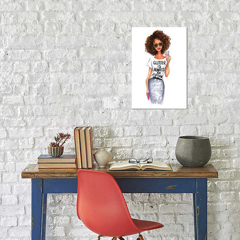 Glitter Is Always An Option by Rongrong DeVoe - Wrapped Canvas Painting, 66.04 cm H x 45.72 cm W x 1.91 cm D