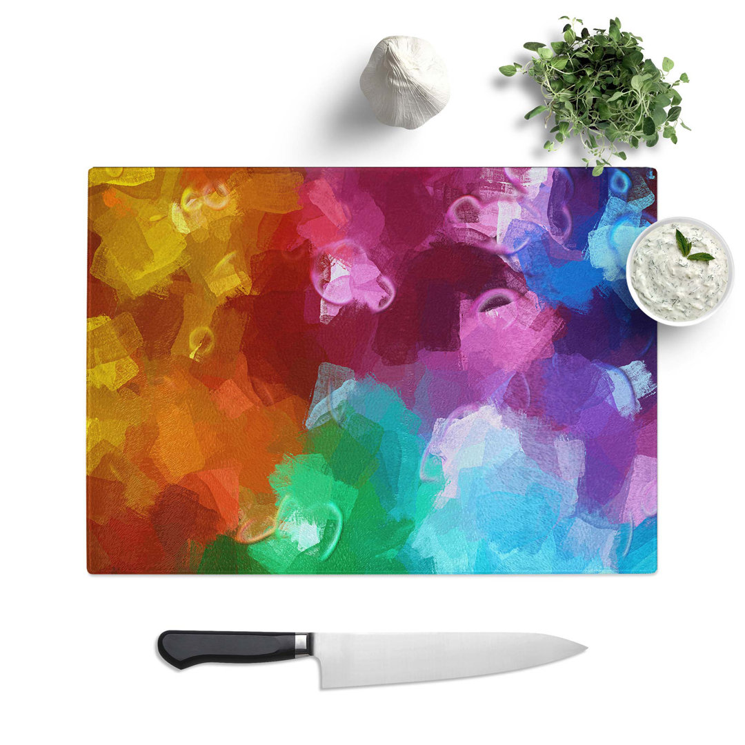 Tempered Glass Splashed Chopping Board