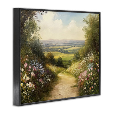Wildflower Lane Landscape Framed Giclee, design by Petal Prints Design