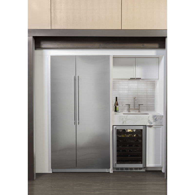 Monogram Premium Column Pair: 18" W Freezer Column + 24" W Refrigerator Column, Panel Ready, Yes, Stainless Steel, Minimalist