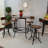 Rustic Black 15" Adjustable Height Swivel Barstool with Curved Back