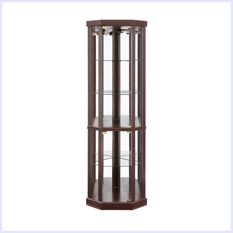 Vitrine vitrée moderne avec rangement, Cerisier
