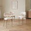 Ensemble de 4 chaises d'appoint de style campagnard, revêtues de chenille avec structure en métal, de couleur beige, taille compacte pour la salle à manger de cuisine