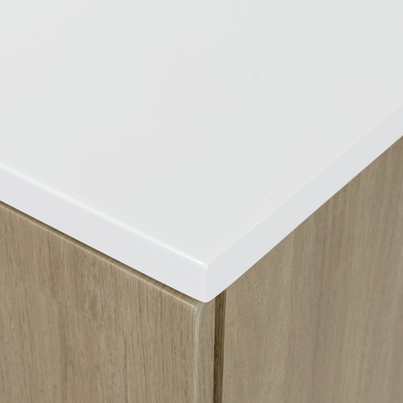 Ensemble de meuble-lavabo sur pied simple 48,5 avec plateau Emlyn, Brun