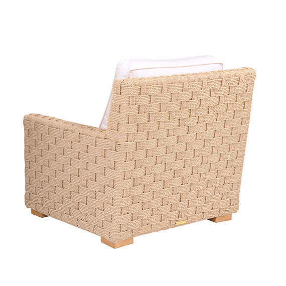 St. Barts Outdoor Lounge Chair, St. Barts Natural Rope, Sailcloth Seagull
