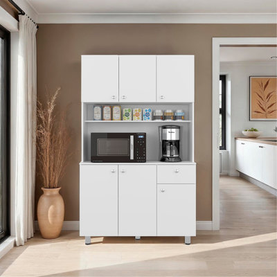 White 6-door Kitchen Storage Cabinet