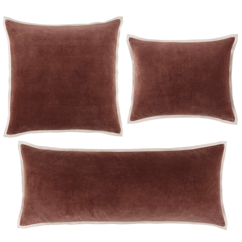 Gehry Velvet/Linen Decorative Pillow, Russet, Rectangle 16"H x 20"W, Pillow Cover Only - No Insert