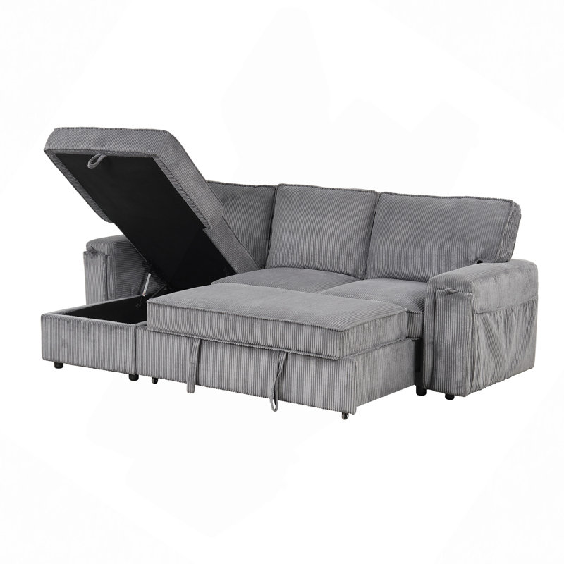 Canapé-lit modulaire Upholstery avec sacs de rangement et 2 porte-gobelets sur les accoudoirs