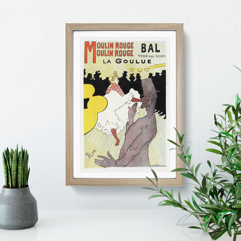 Cabaret La Goulue Vol.2 by Henri de Toulouse-Lautrec - Picture Frame Painting, Oak Framed, 36cm H x 27cm W x 2cm D