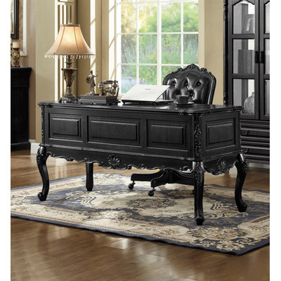 Bureau d'étude en bois massif de style antique pour bureau à domicile avec plusieurs tiroirs