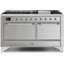 ILVE UM15FDQNS3BKCLP Majestic II 60 inch Dual Fuel Range with 9 Burners, Griddle (Liquid Propane, Solid Door, Glossy Black, Chrome)-1666292246-1666292709