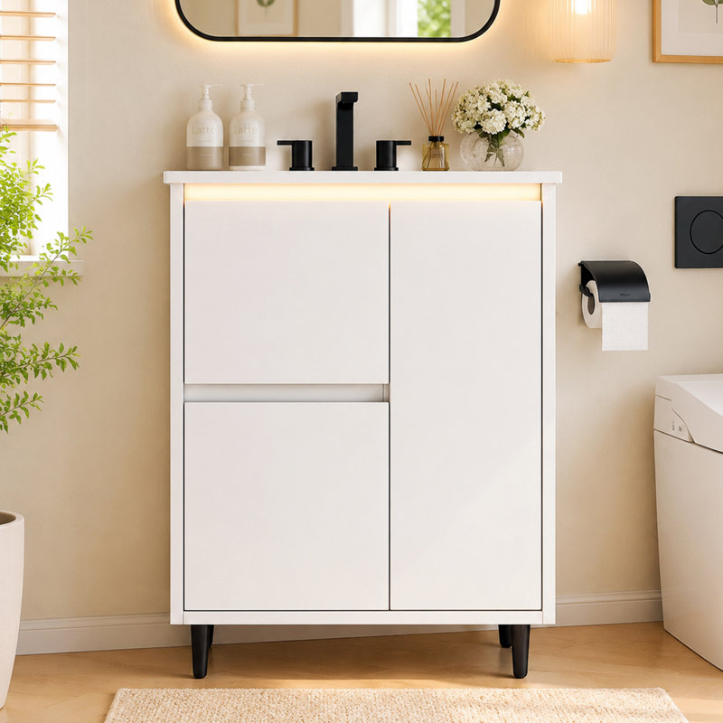 61 mm Freestanding Bathroom Vanity, White