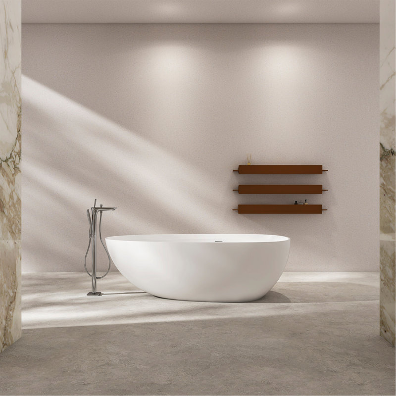 71 Inch Artificial Stone Solid Surface Freestanding Bathroom Bathtub
