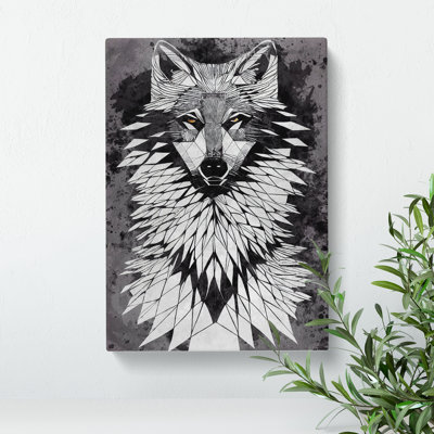 Abstract Watercolour Wolf No.1 - Wrapped Canvas