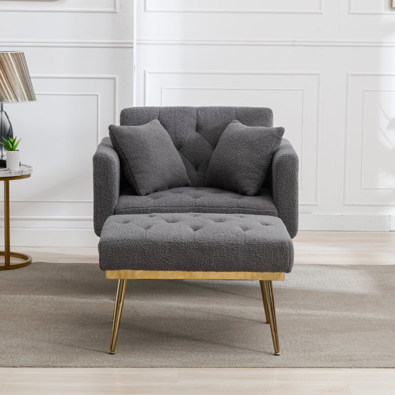 Chaise longue inclinable Asare, 100 % polyester gris