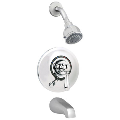 Robinet de baignoire et de douche à 2 jets à une poignée avec inverseur intégral VersaFlex de Allura en chrome (valve incluse)