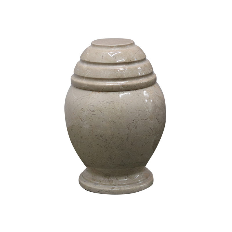 Urne de crémation en marbre pour cendres, petite, beige