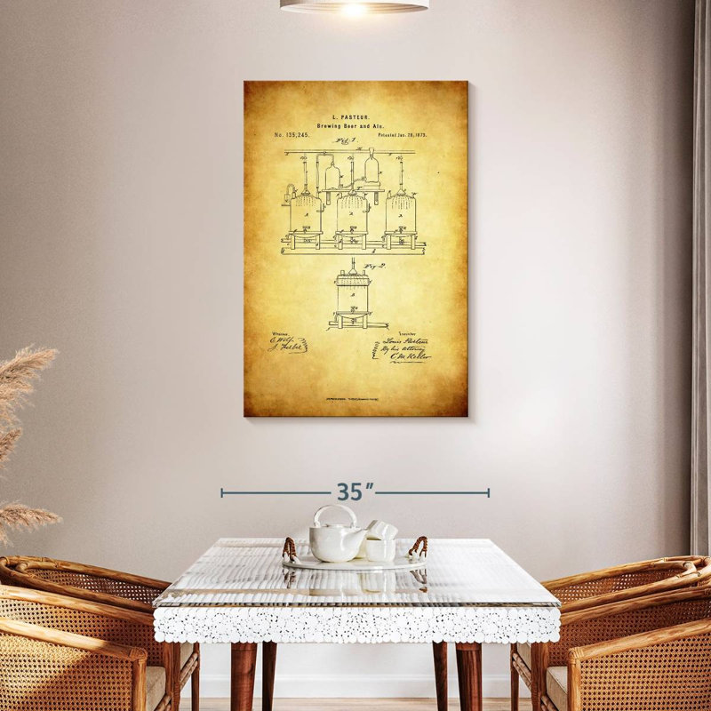 " Brewing Beer And Ale Patent ", 45" H x 30" W x 1.25" D