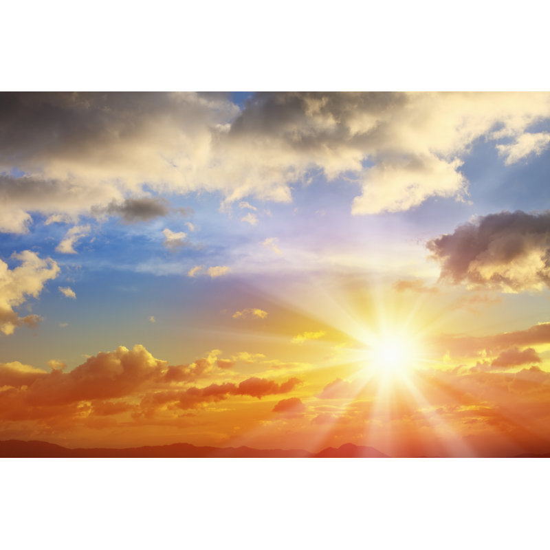 Sunbean Of Sunset Sky by Blackred - Print, 81cm H x 122cm W