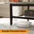 2-Tier Glass Coffee Table w/ Storage Shelf Solid Rubber Wood Legs for Office