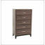 Grande commode rustique en chêne gris rustique avec 5 tiroirs, espace de rangement durable et spacieux pour les chambres à coucher modernes