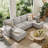 101" 4 Seat  Modular Sectional Sofa With Double Chaise With 2 Pillows-908116635