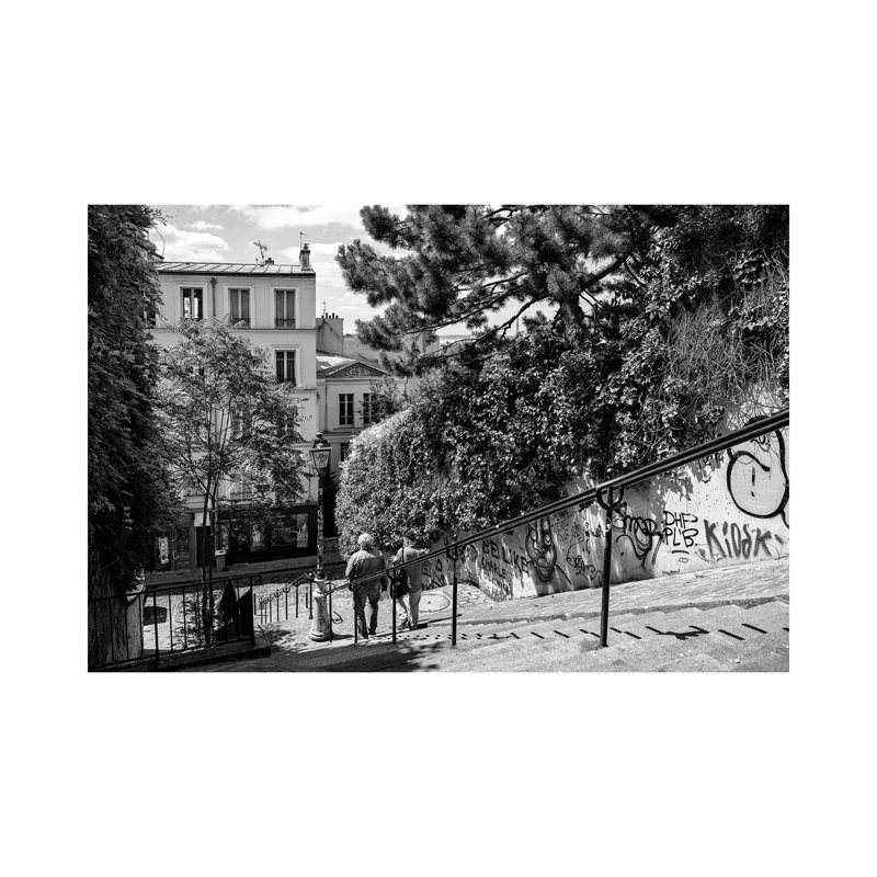 Black Montmartre Series - Sunday in Paris 1 Piece Wrapped Canvas Wall Art, 101.6 cm H x 66.04 cm W x 3.175 cm D
