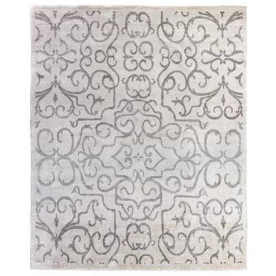 Bamboo Silk Damask Area Rug