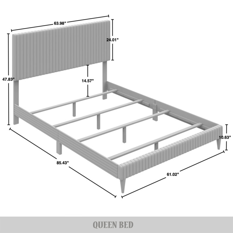 Corduroy Velvet Upholstered Bed | Modern Chic Design